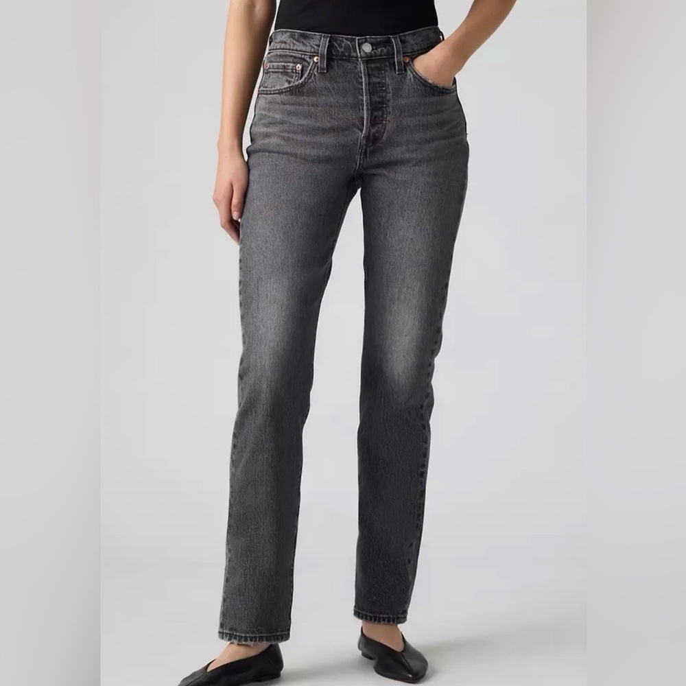 Levi’s 501 Ankle High Rise W27 L25 Relaxed Fit Women’s Charcoal Wash Denim
